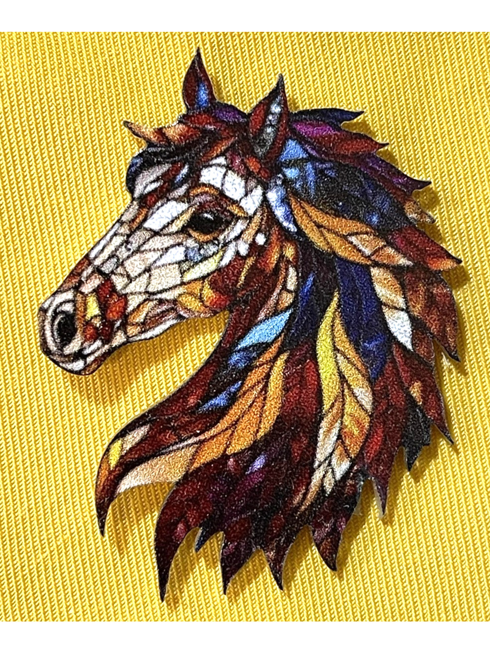 NWOT Horse Acrylic 2D Flat Brooch Lapel Pin Animals Equine Racing Breeding